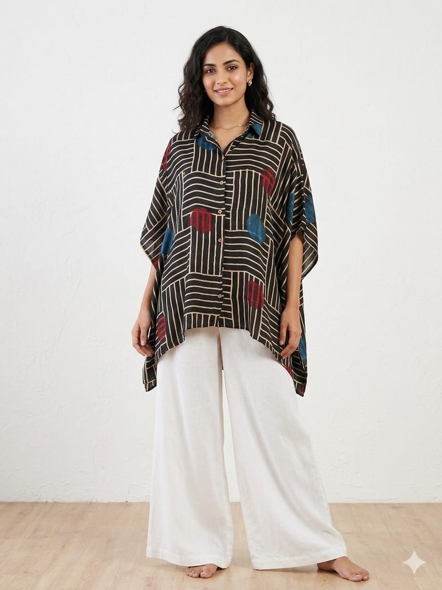 Modal Silk Kaftan Shirt