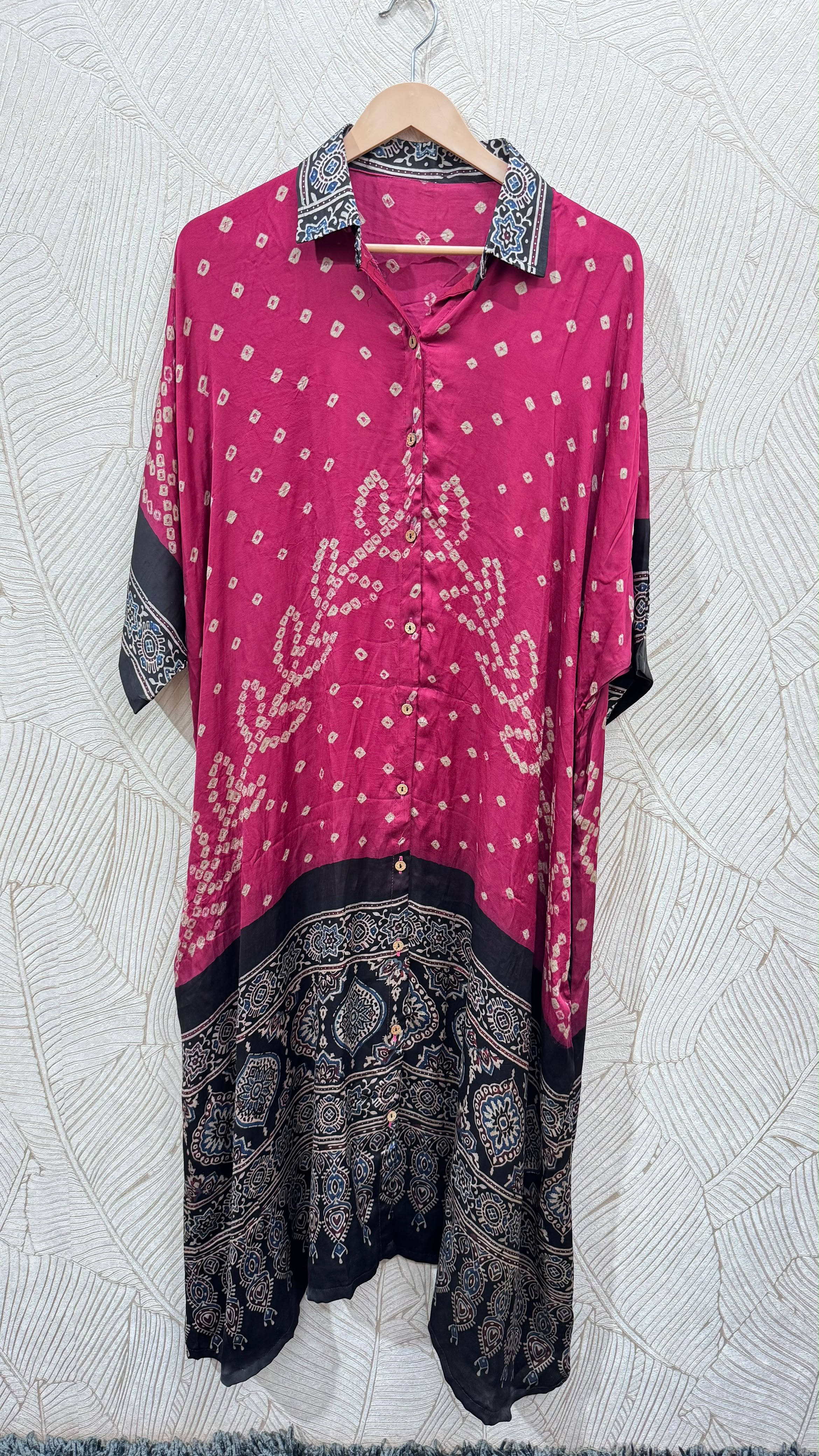 Bandhej×Ajrakh Long Shirt Kaftan