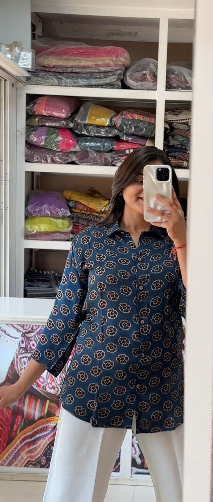 Pure Modal Silk Ajrakh Shirt