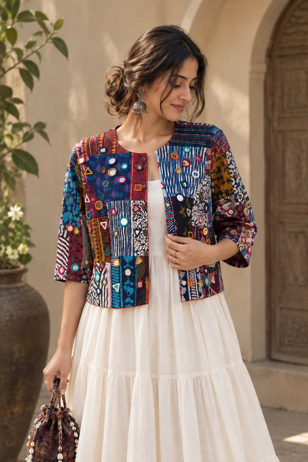 Multi Mirror Tukdi Patch Jacket