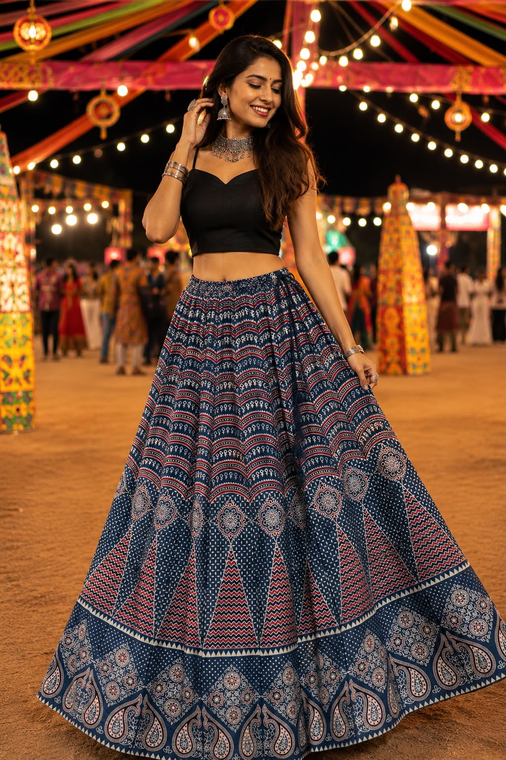 Mashru Silk Kali Skirt