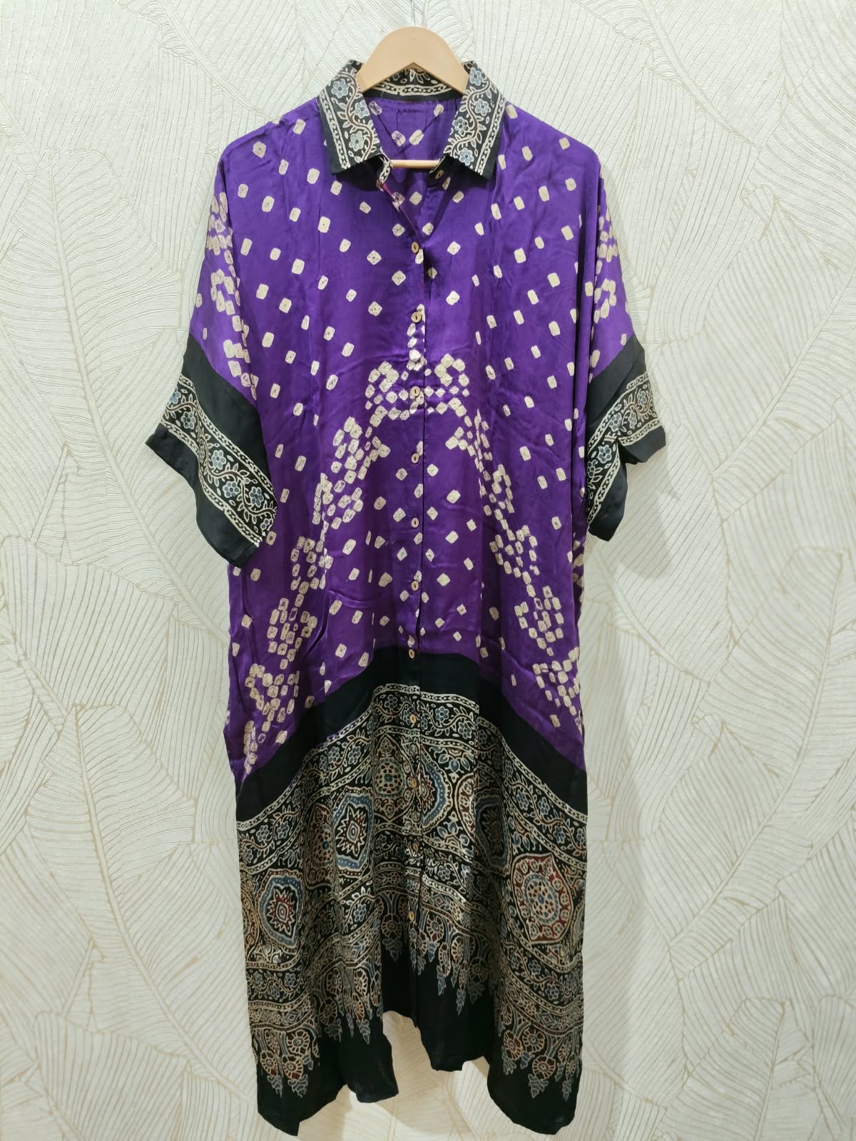 Bandhej×Ajrakh Long Shirt Kaftan