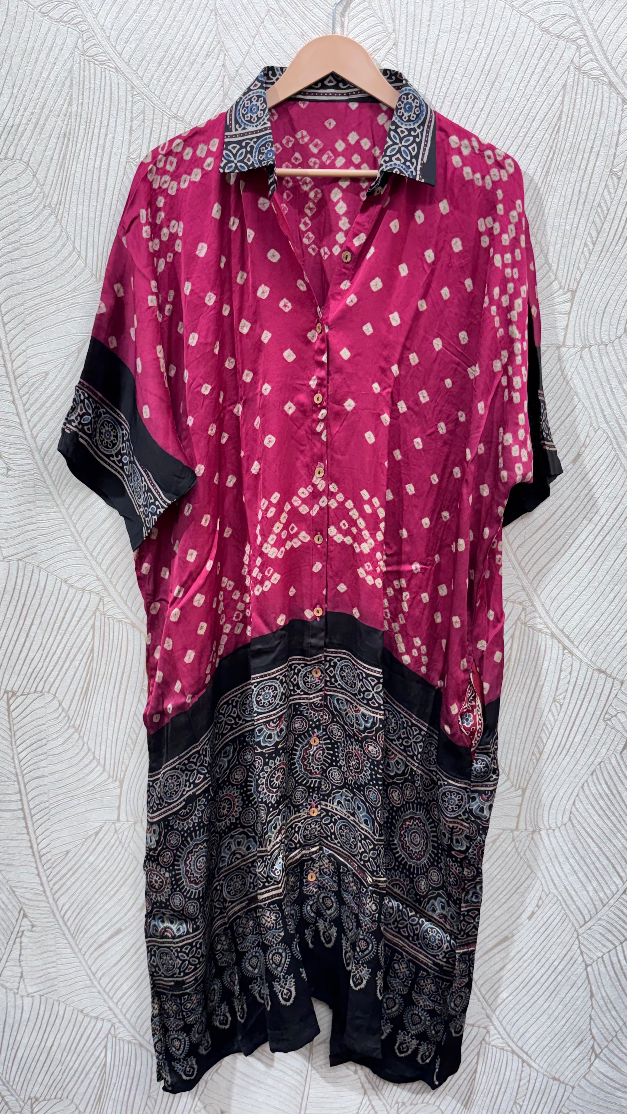 Bandhej×Ajrakh Long Shirt Kaftan