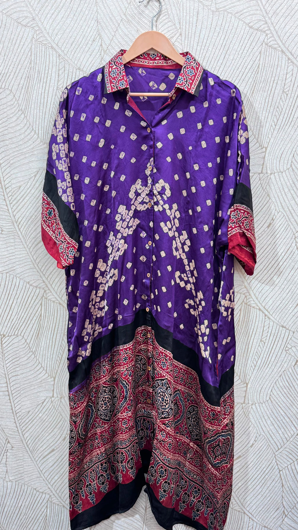 Bandhej×Ajrakh Long Shirt Kaftan