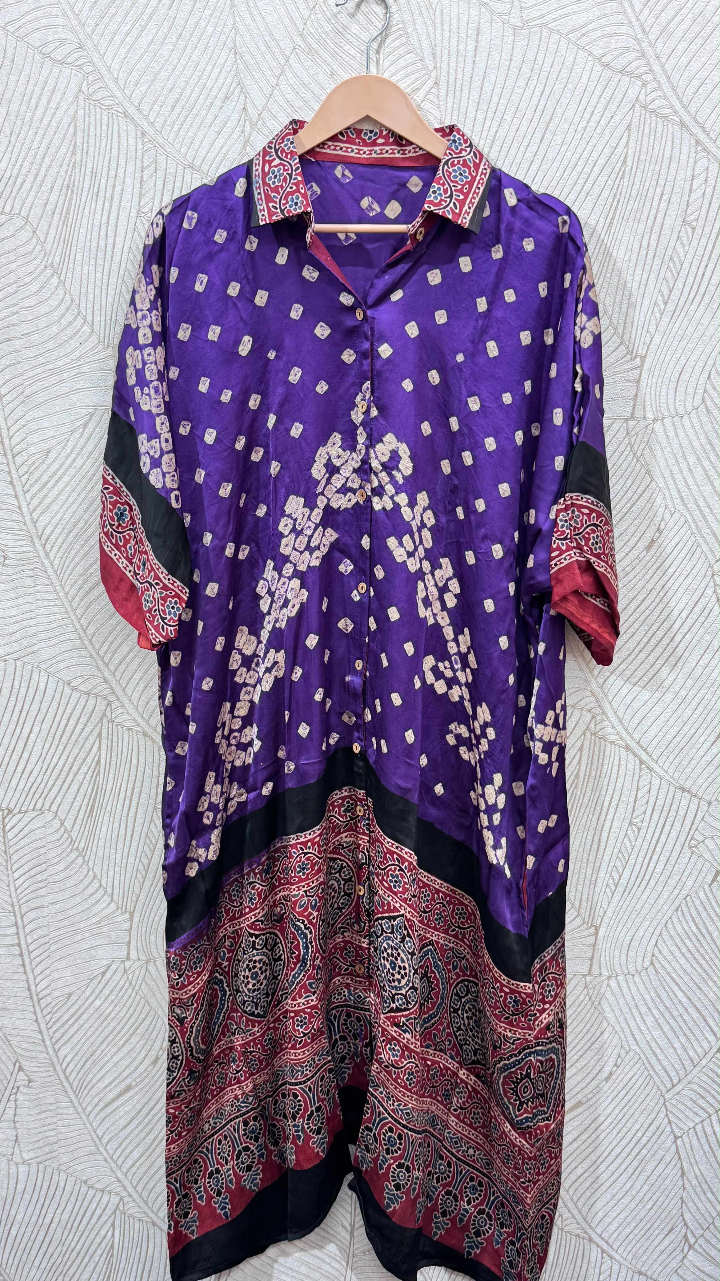 Bandhej×Ajrakh Long Shirt Kaftan