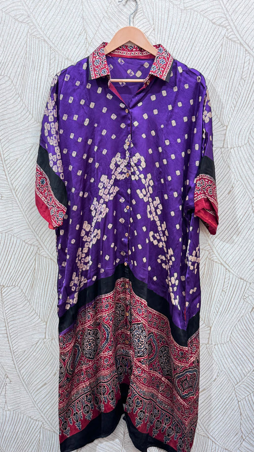 Bandhej×Ajrakh Long Shirt Kaftan