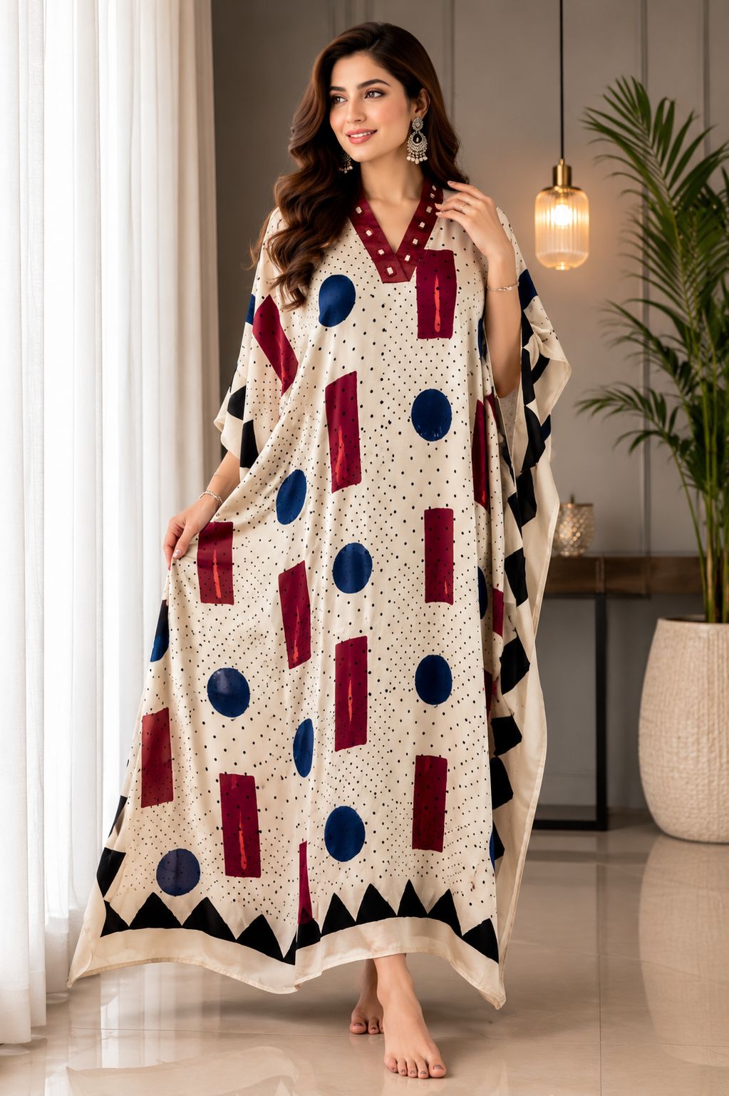 Modal Silk V-neck Kaftan