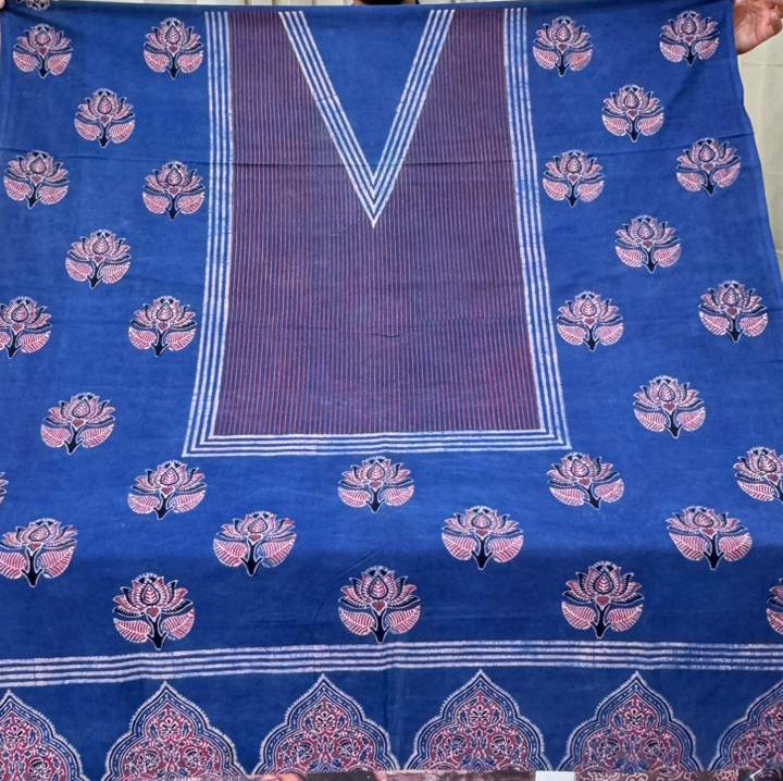 Pure Cotton Unstitched Top Fabric