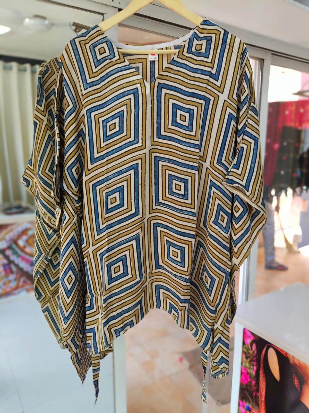 Modal Silk V- Neck Kaftan Top
