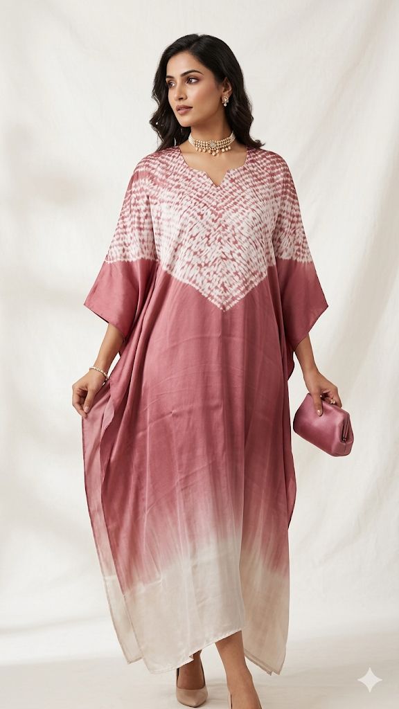 Dual Shade Pure Modal Silk Stitched Shibori