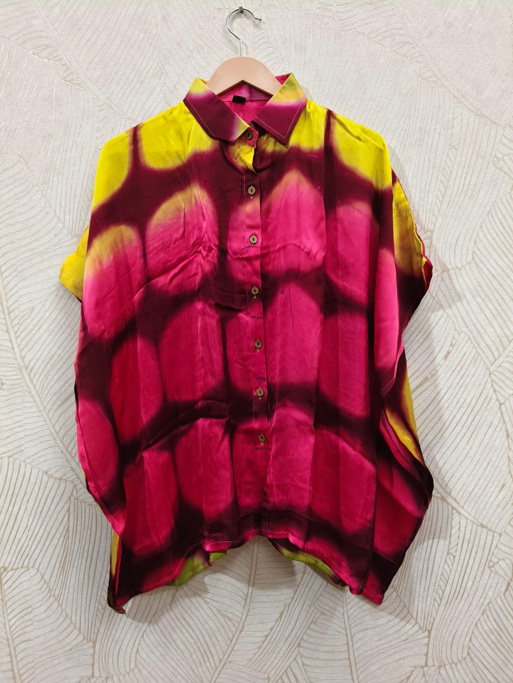Modal Silk Kaftan Shirt (Clamp Dye)