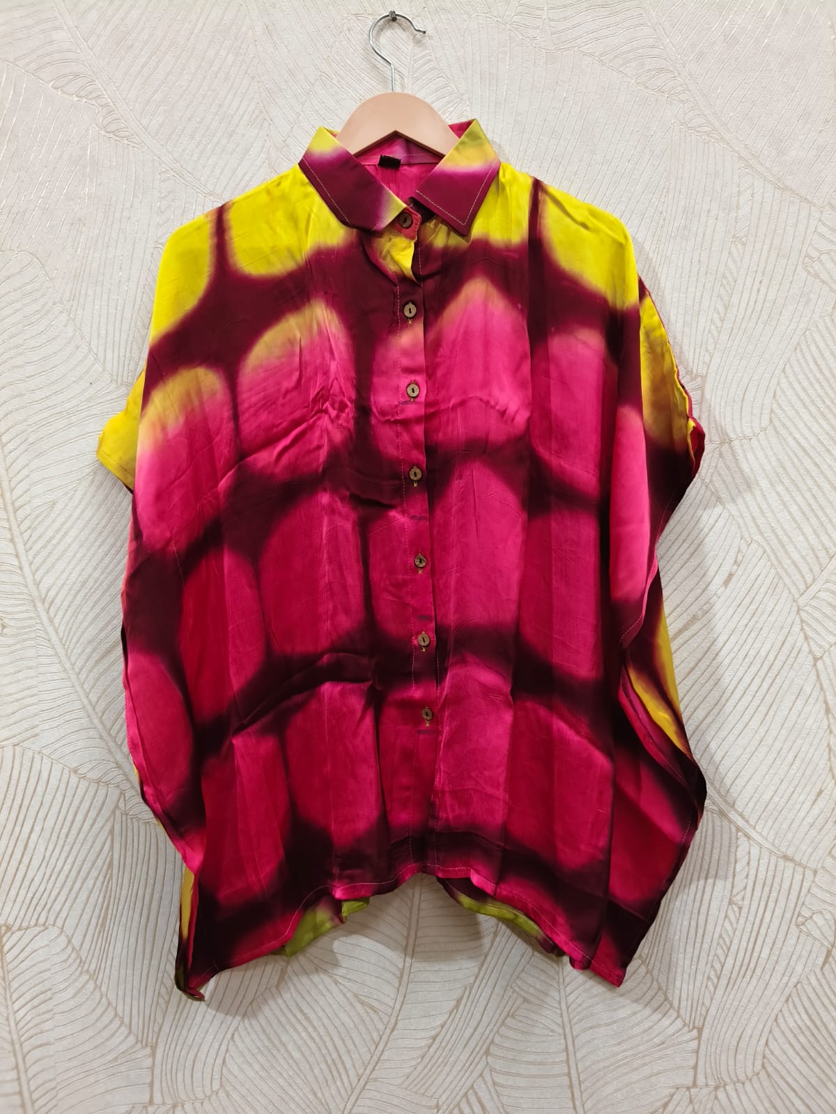 Modal Silk Kaftan Shirt (Clamp Dye)