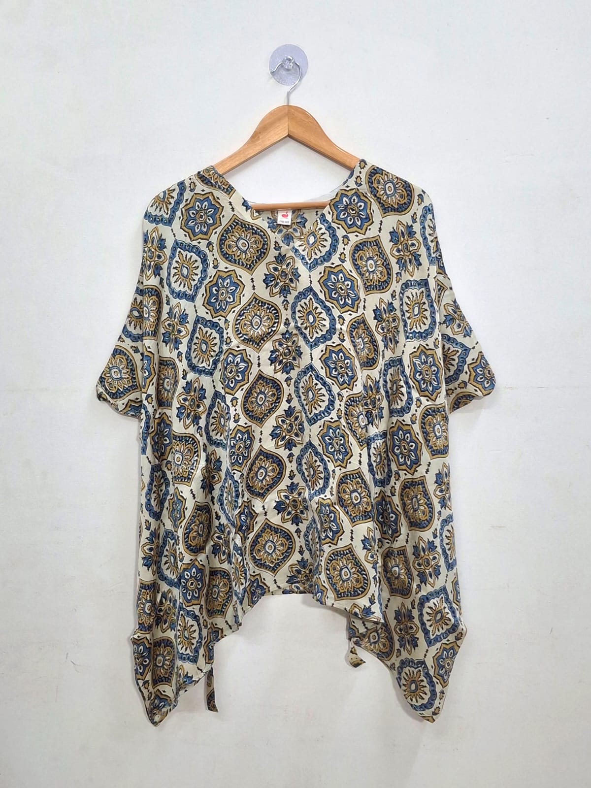 Modal Silk V- Neck Kaftan Top