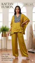 Modal silk kaftan Top with Plazzo by Kutch Poshak
