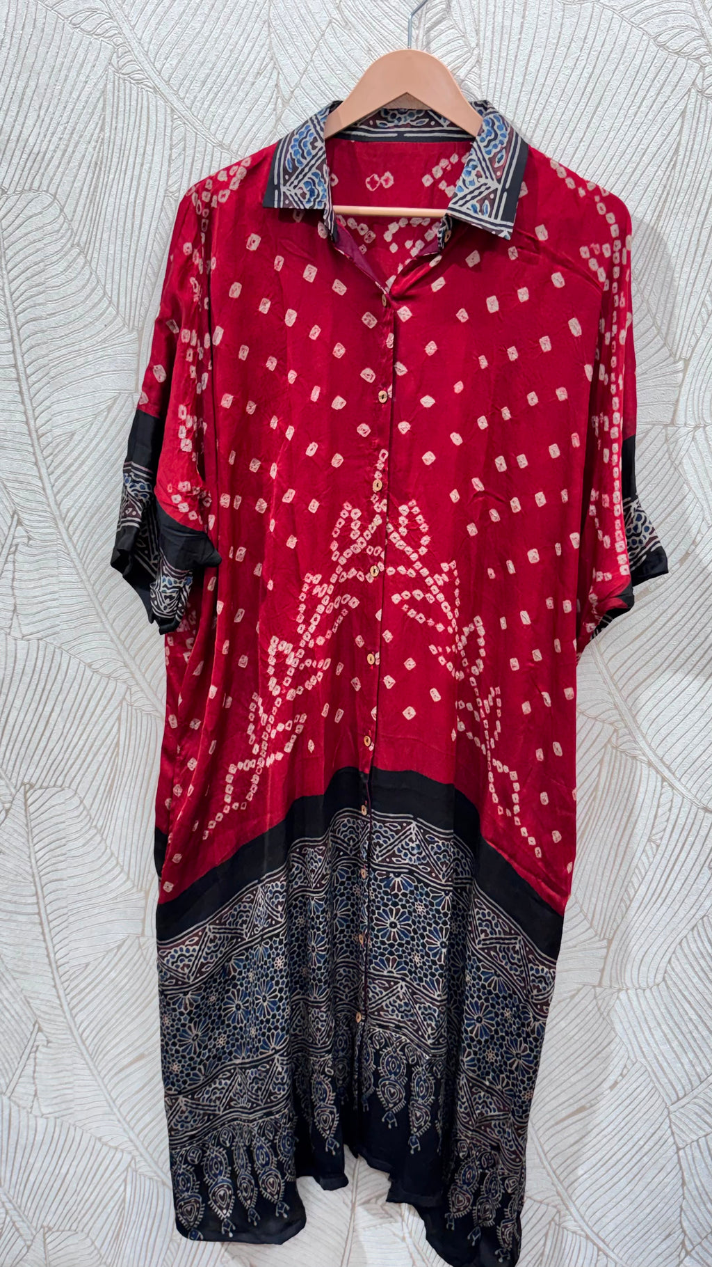 Bandhej×Ajrakh Long Shirt Kaftan
