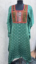 Modal Silk Bandhej Vintage patch Kaftan