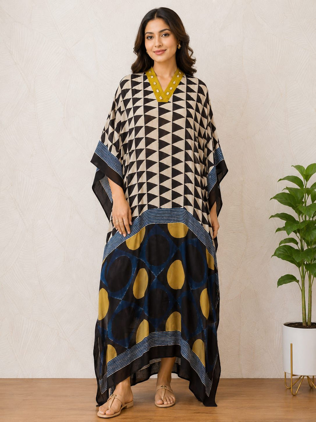 Modal Silk V-neck Kaftan