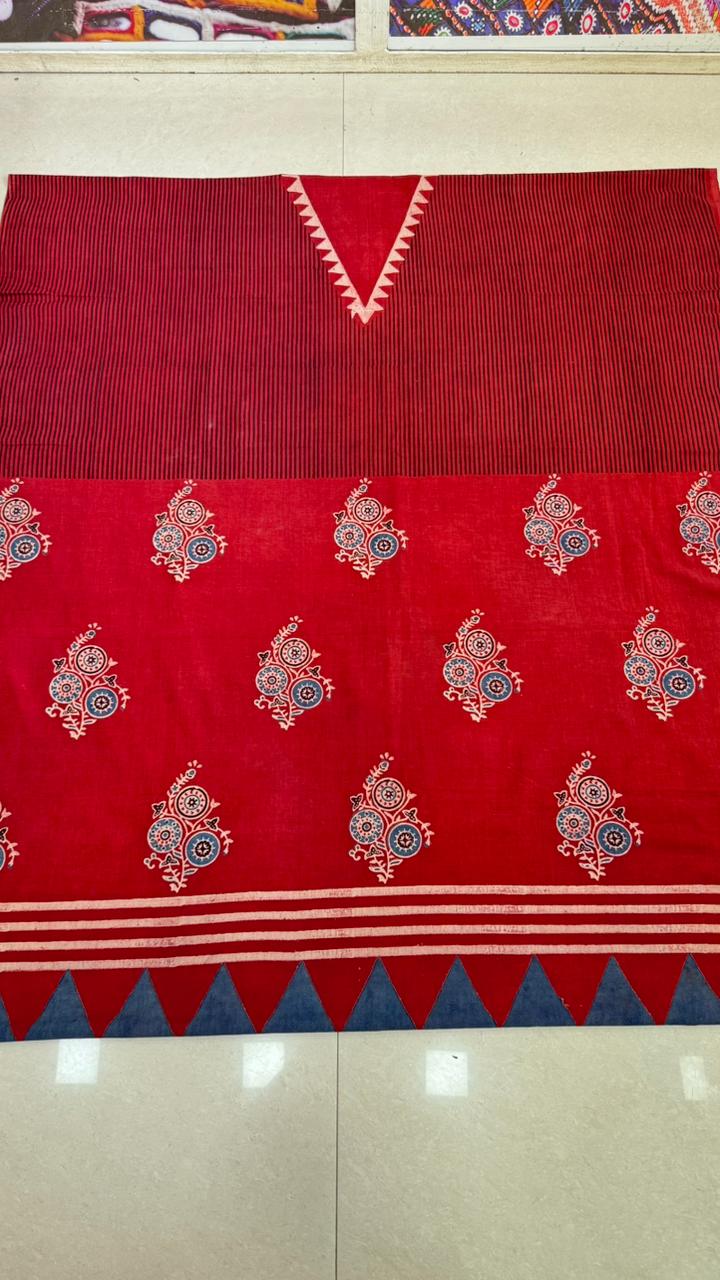 Pure Cotton Unstitched Top Fabric