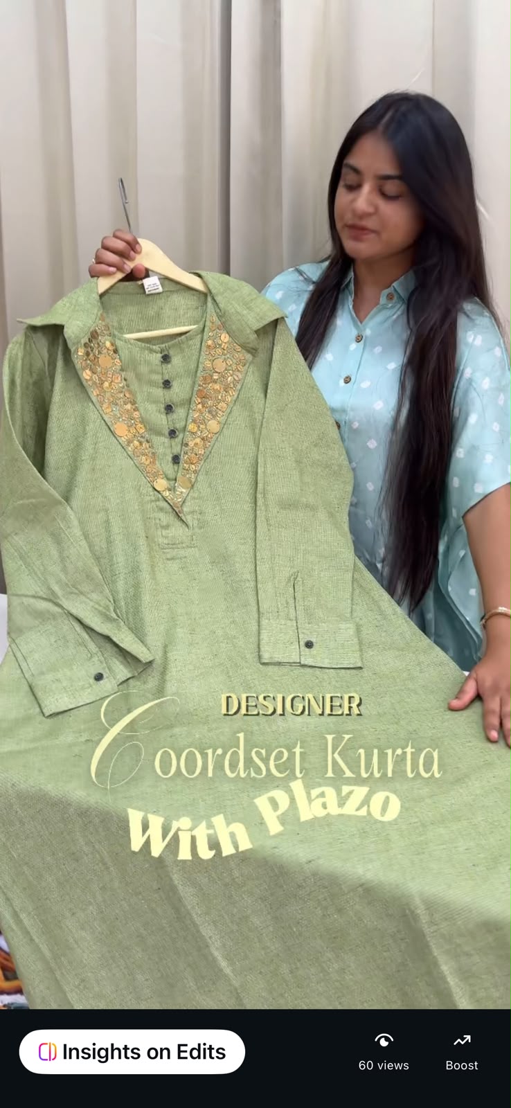 Pure Jute cotton Coordset Kurta Plazo