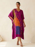Multi Shibori V-neck Kaftan