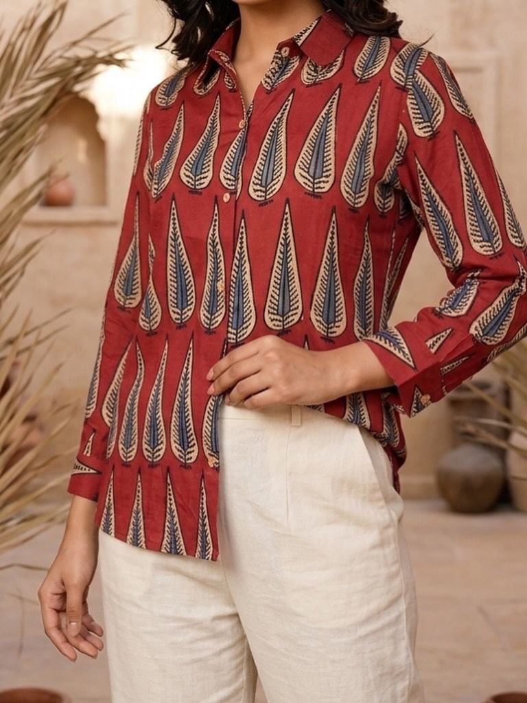 Pure Natural Ajrakh Full Sleeve Shirts