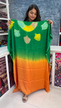 Beautiful Modal Silk Multi Shibori Unstitched Kaftan Top Fabric showcasing premium design - Kutch Poshak