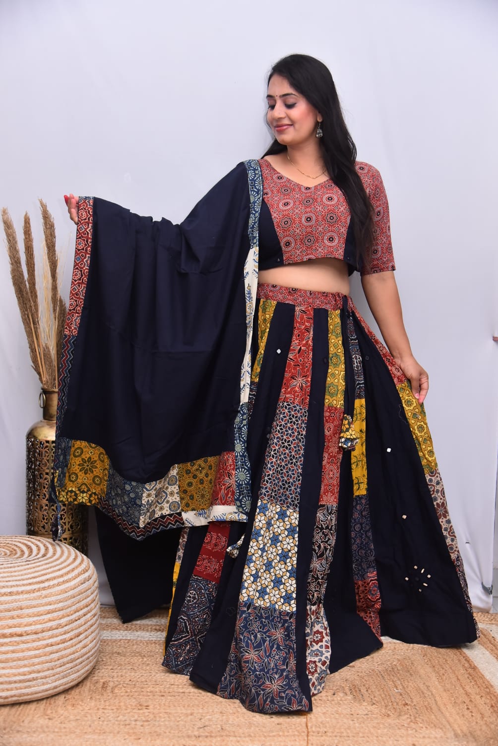 Cotton Ajrakh Chaniyacholi