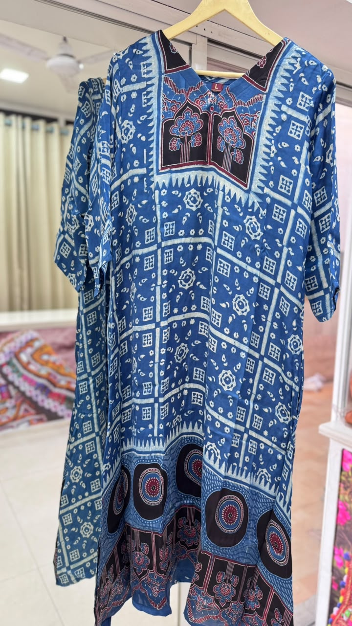 Modal Silk Designer Pocket Kurti