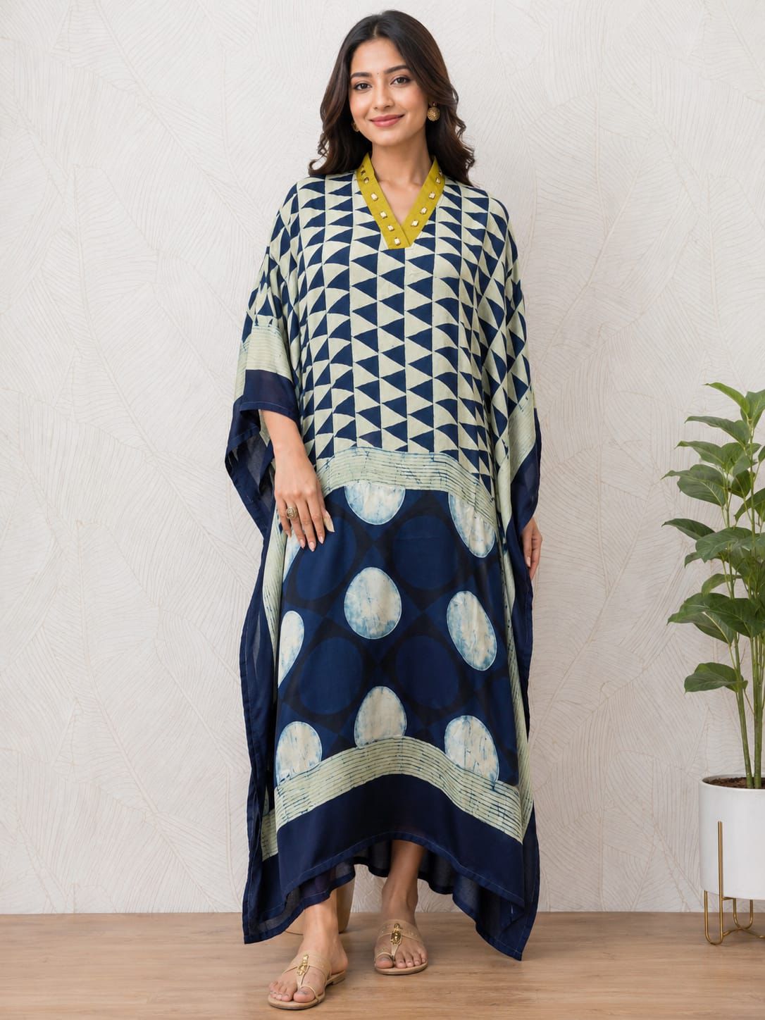 Modal Silk V-neck Kaftan
