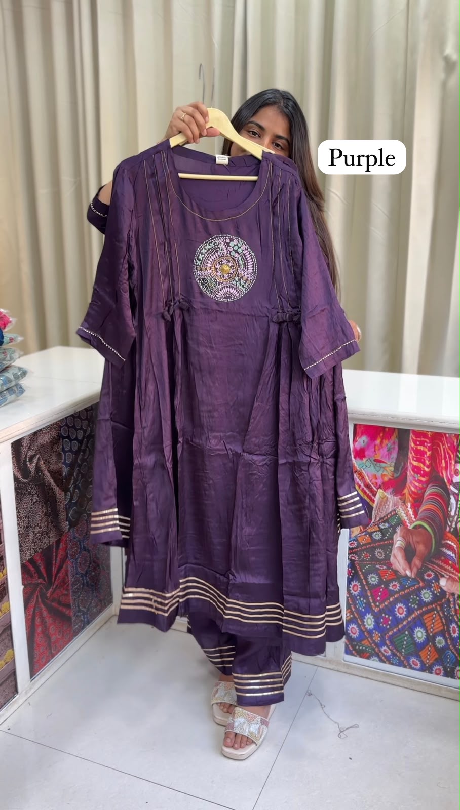 Modal Silk Handwork Kurta+Plazo