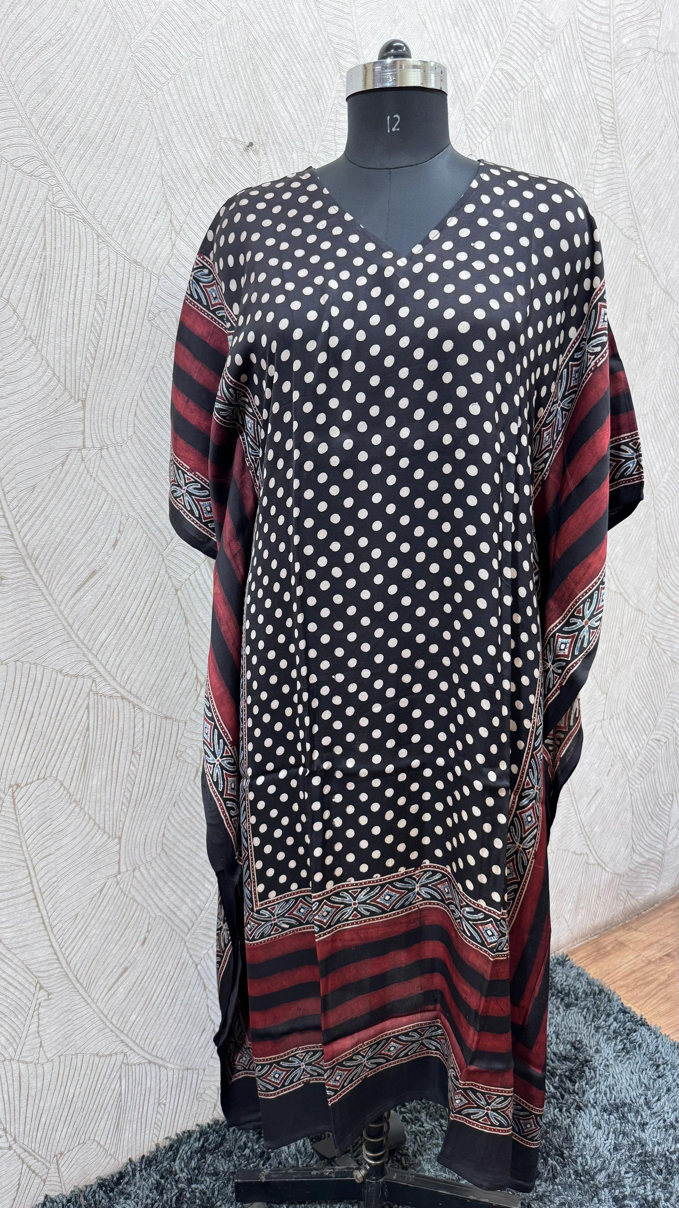 Pure Modal Silk V Neck Kaftan