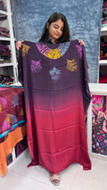 Close up of Modal Silk Multi Shibori Unstitched Kaftan Top Fabric - Kutch Poshak