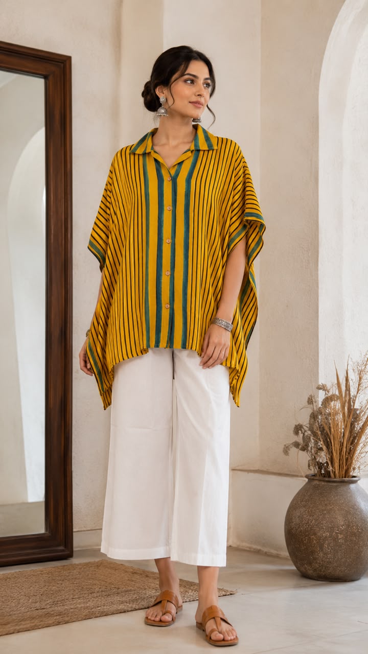 Modal Silk Kaftan Shirt