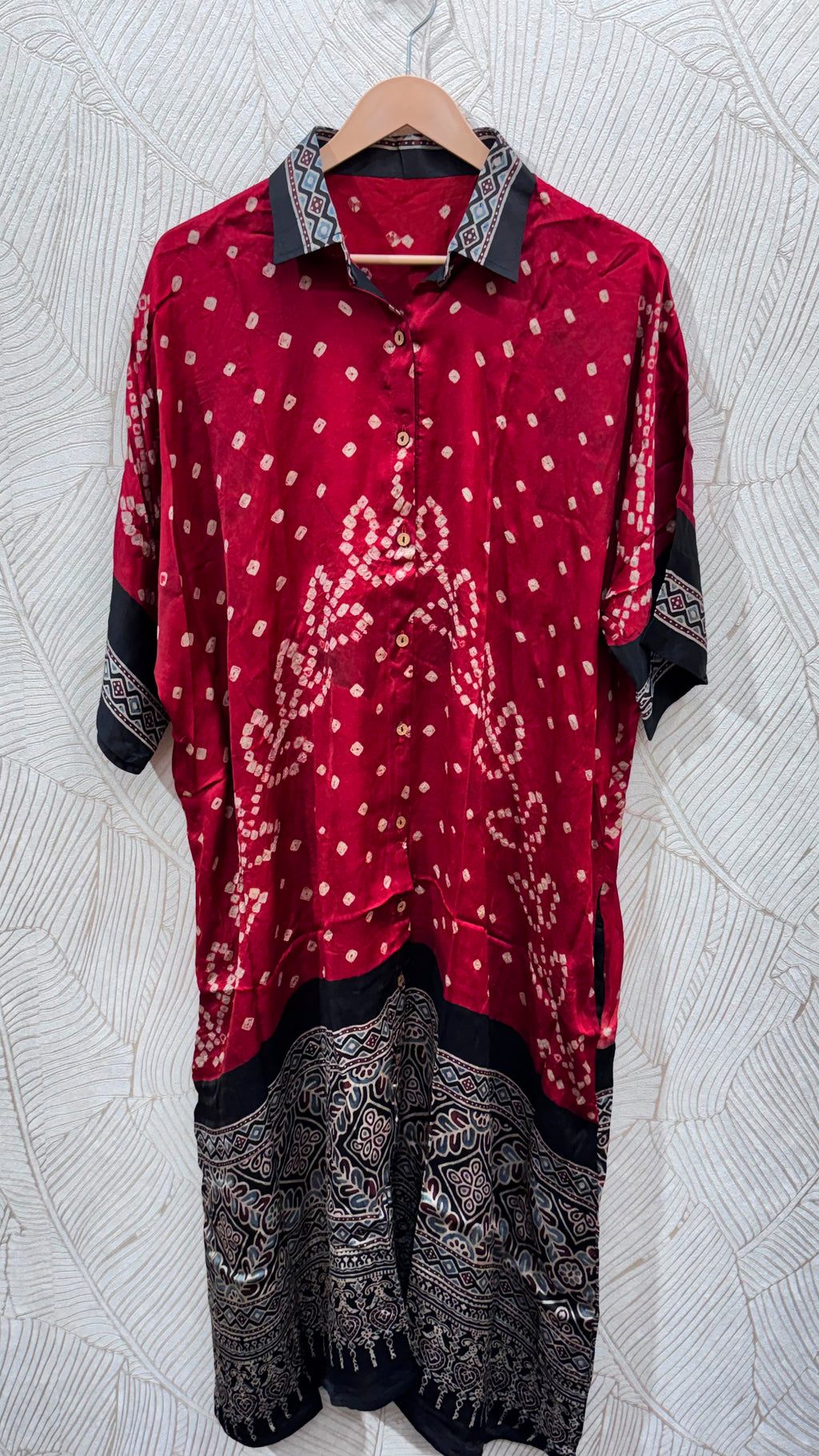 Bandhej×Ajrakh Long Shirt Kaftan