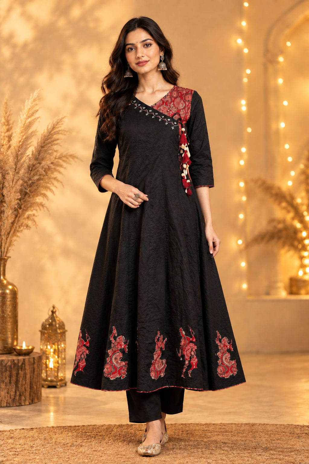 Ajrakh Cotton Flared Kurta-Sets