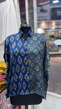Modal Silk Kaftan Shirt (half & half design) by Kutch Poshak
