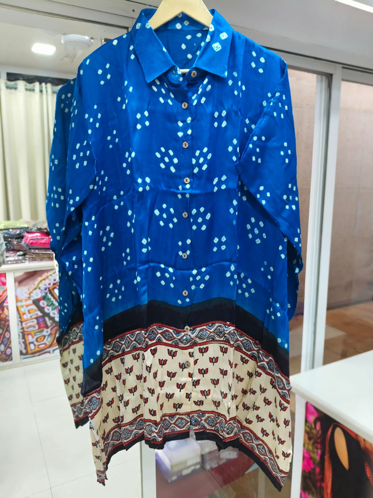 Bandhej×Ajrakh Kaftan Shirt