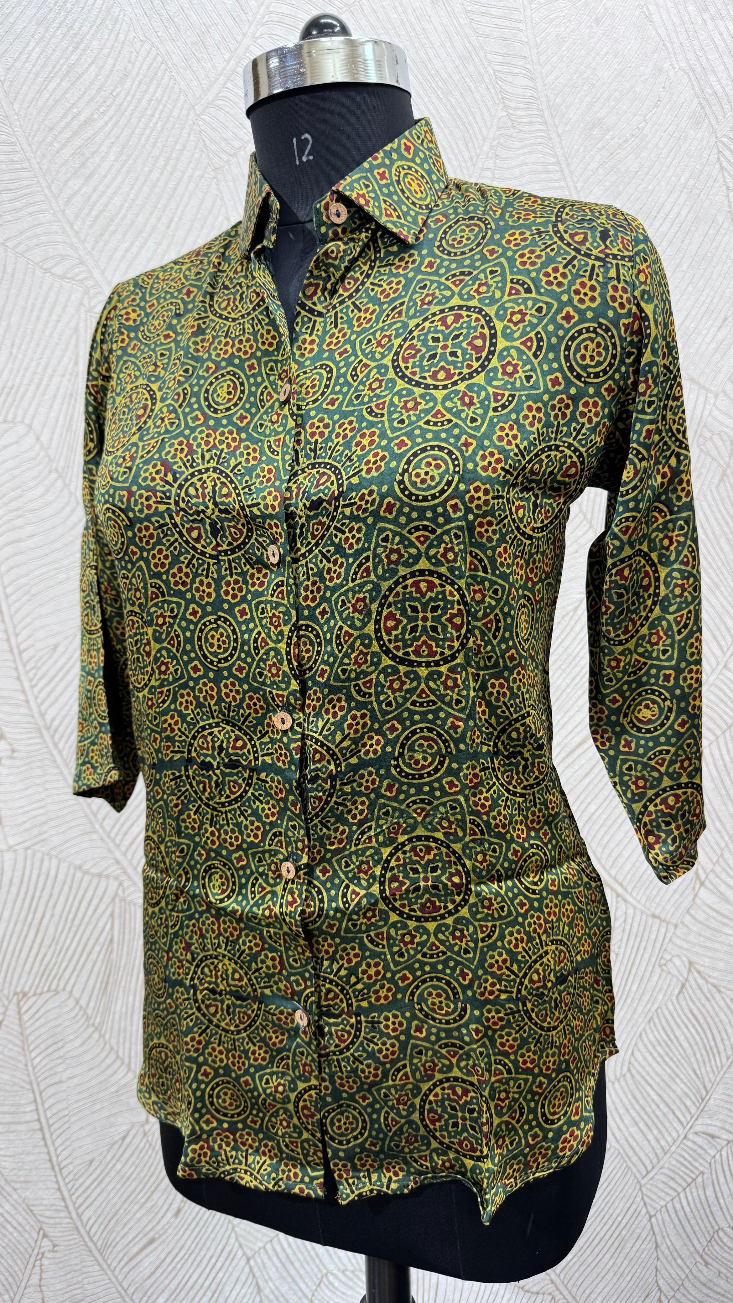 Pure Modal Silk Ajrakh Shirt