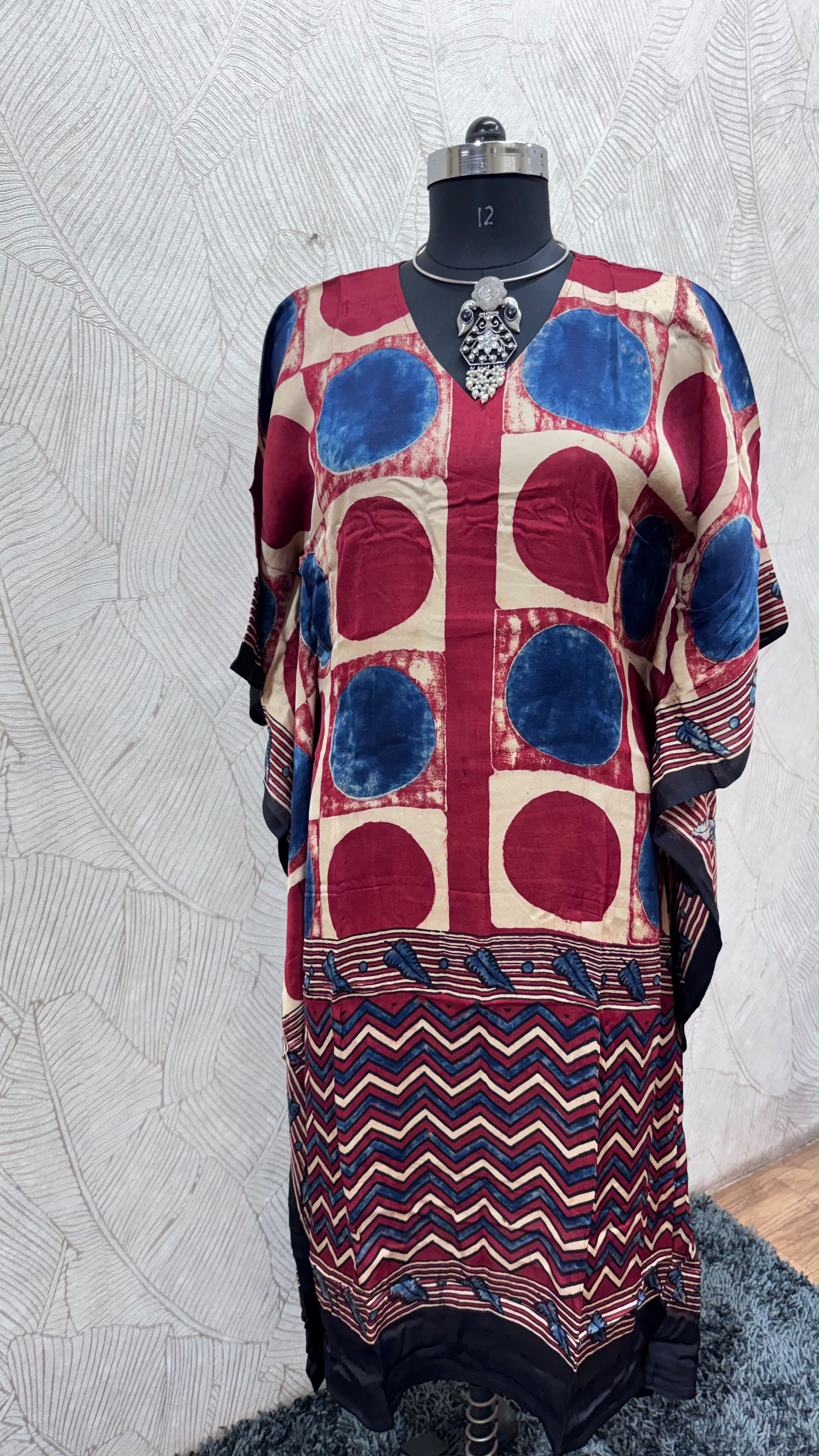 Pure Modal Silk V neck Kaftan