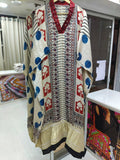Modal Silk V-neck Kaftan Tissue border