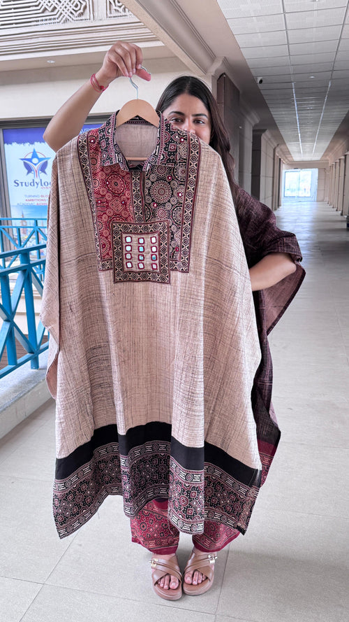 Brush print kaftan Co-Ord set by Kutch Poshak