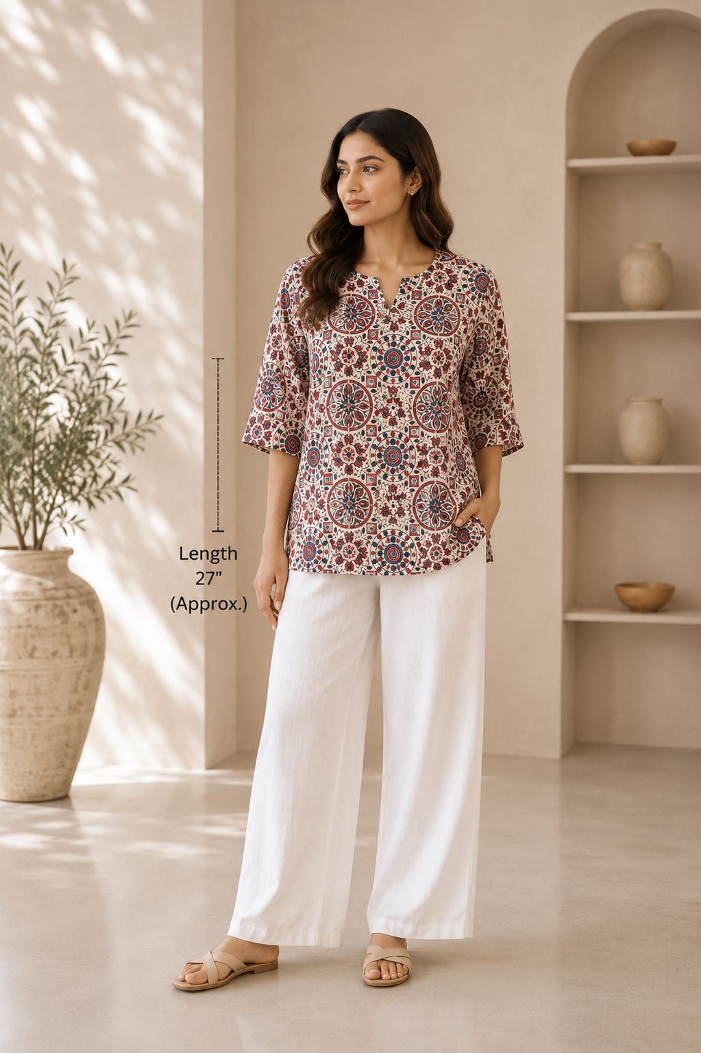 Pure modal silk oversized Tunic-Top by Kutch Poshak