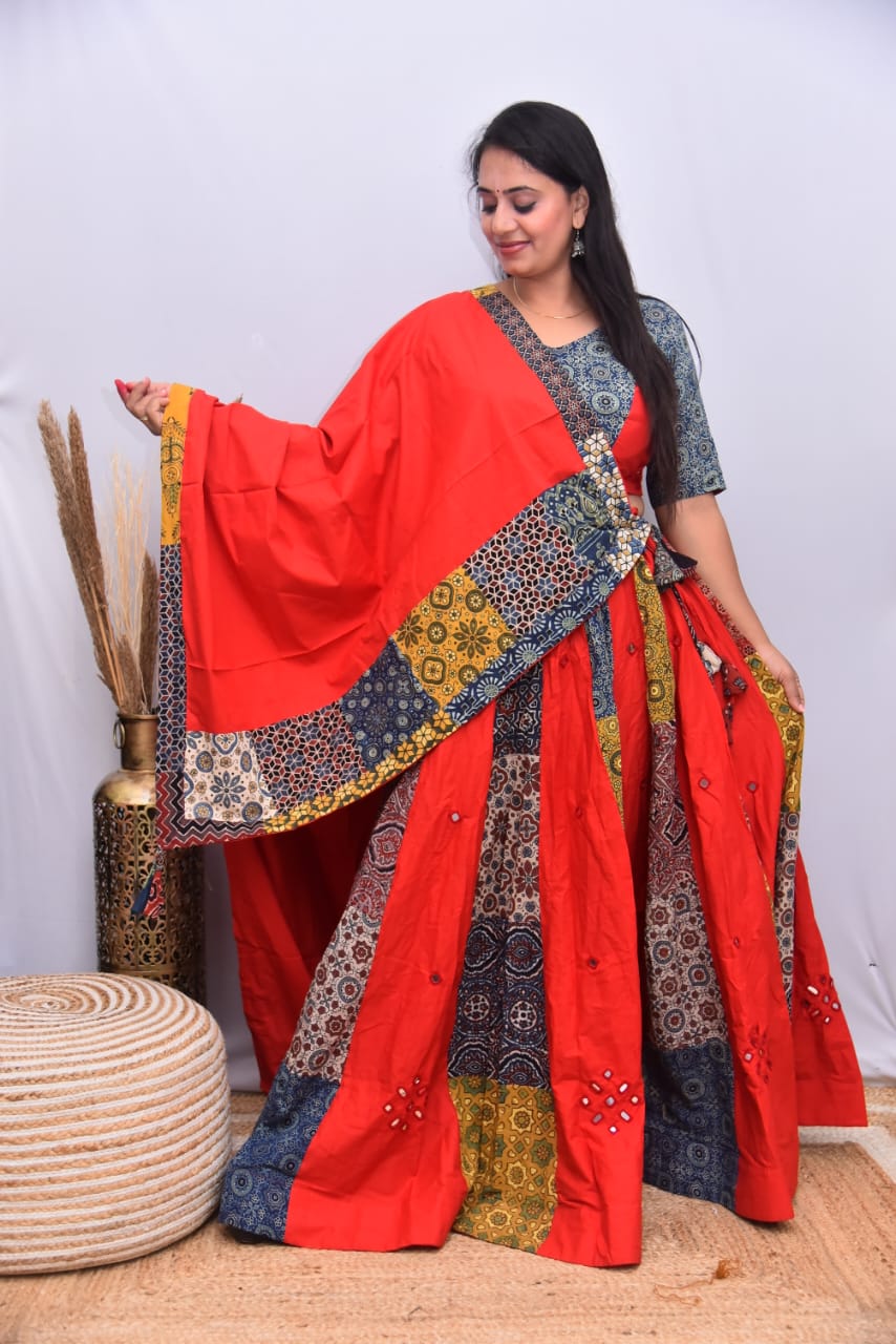 Cotton Ajrakh Chaniyacholi