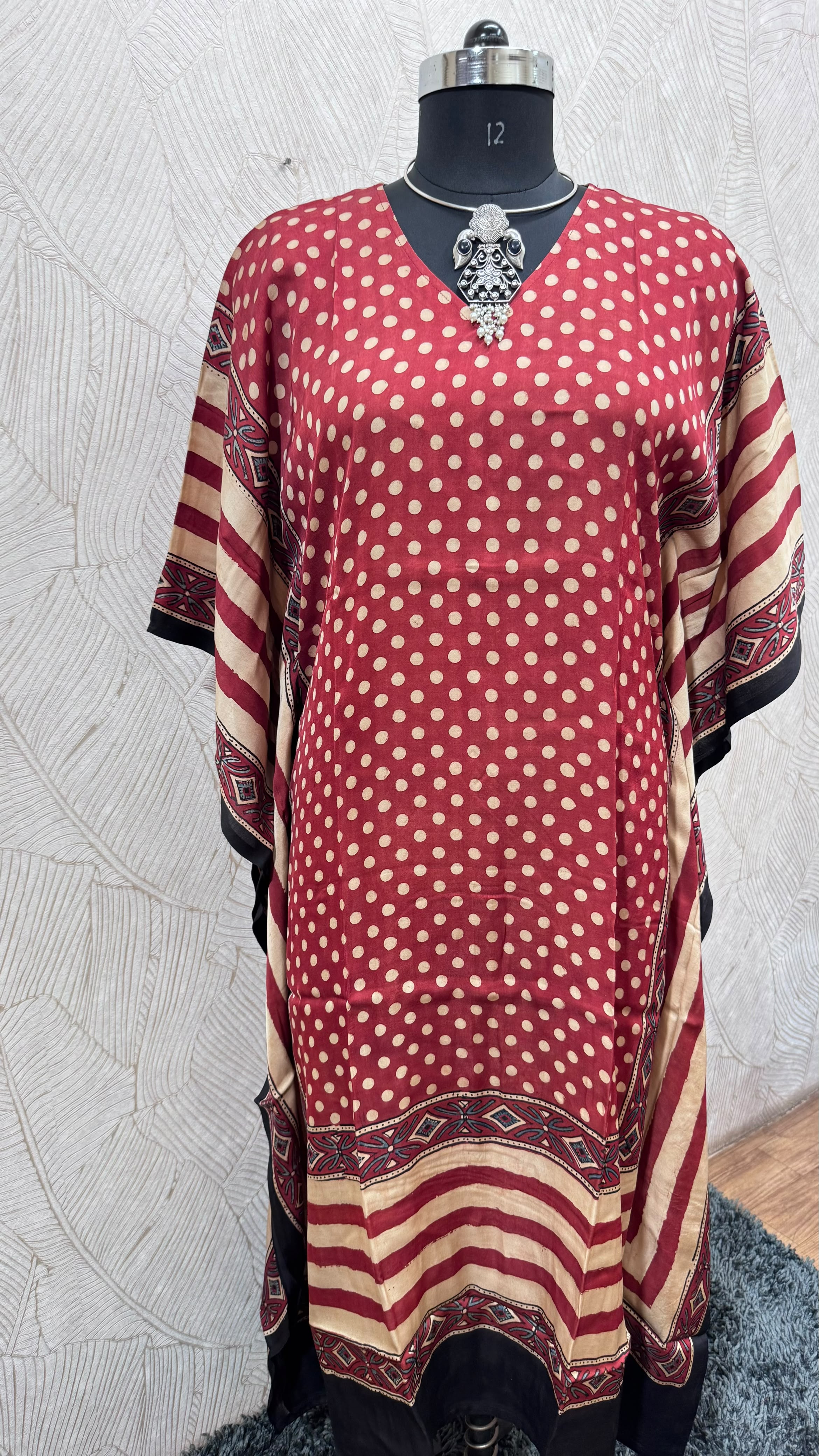 Pure Modal Silk V neck Kaftan