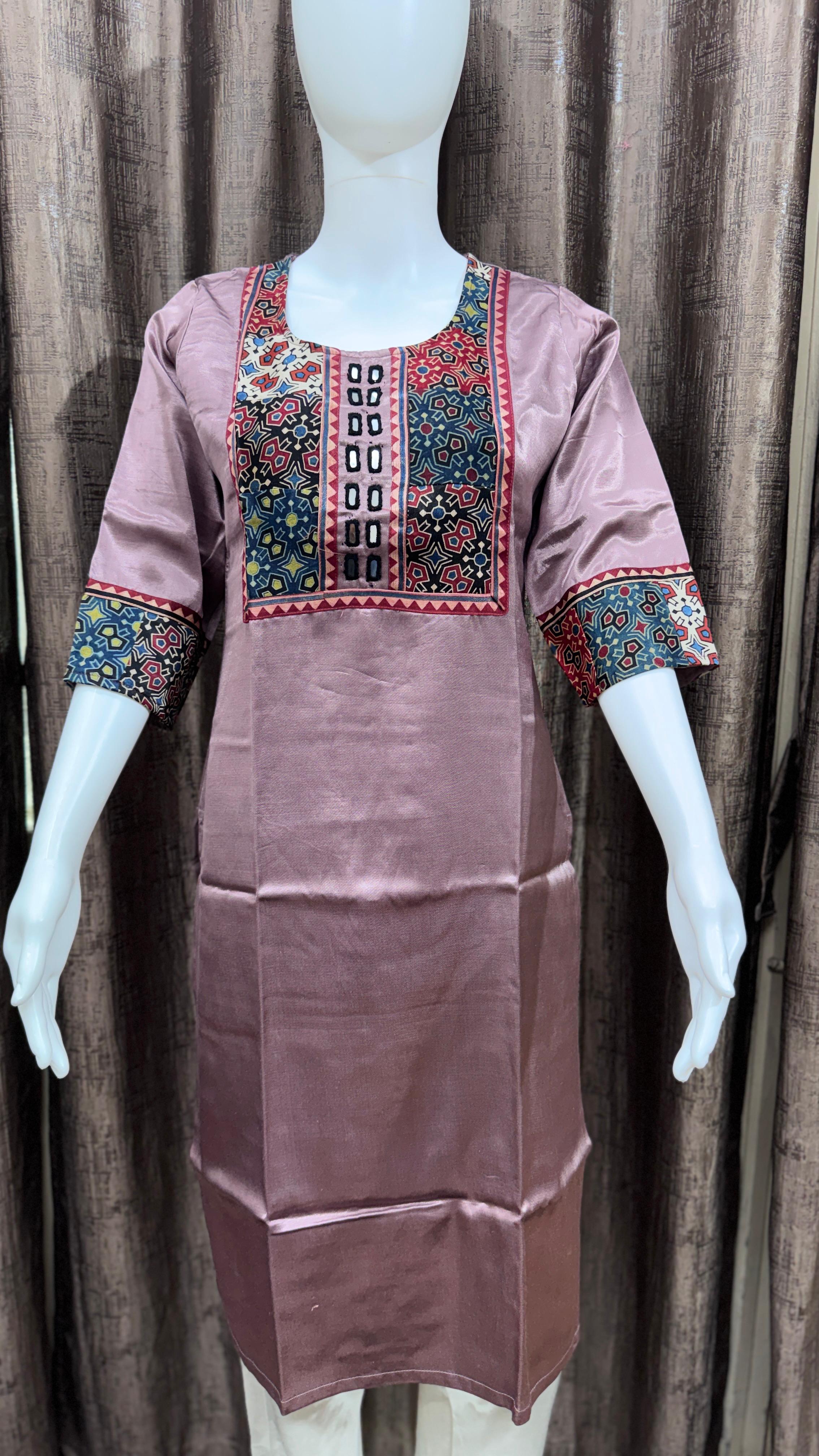 Beautiful Mashru Silk Designer Kurti showcasing premium design - Kutch Poshak