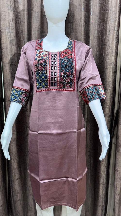 Beautiful Mashru Silk Designer Kurti showcasing premium design - Kutch Poshak
