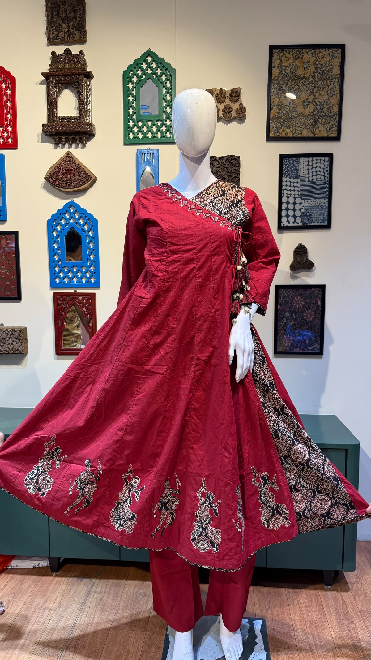 Ajrakh Cotton Flared Kurta-Sets