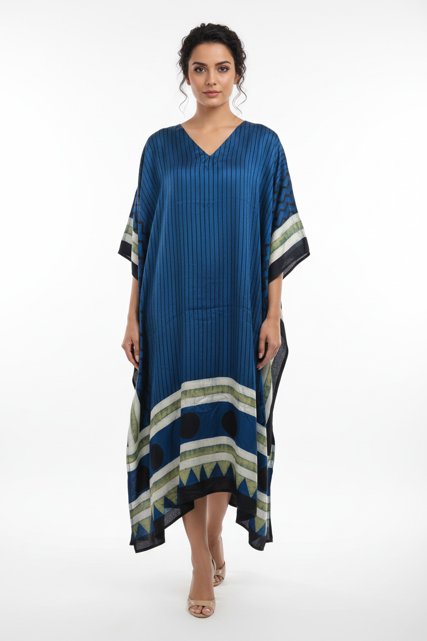 Pure Modal Silk V neck Kaftan
