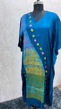 Multi Shibori V-neck Kaftan