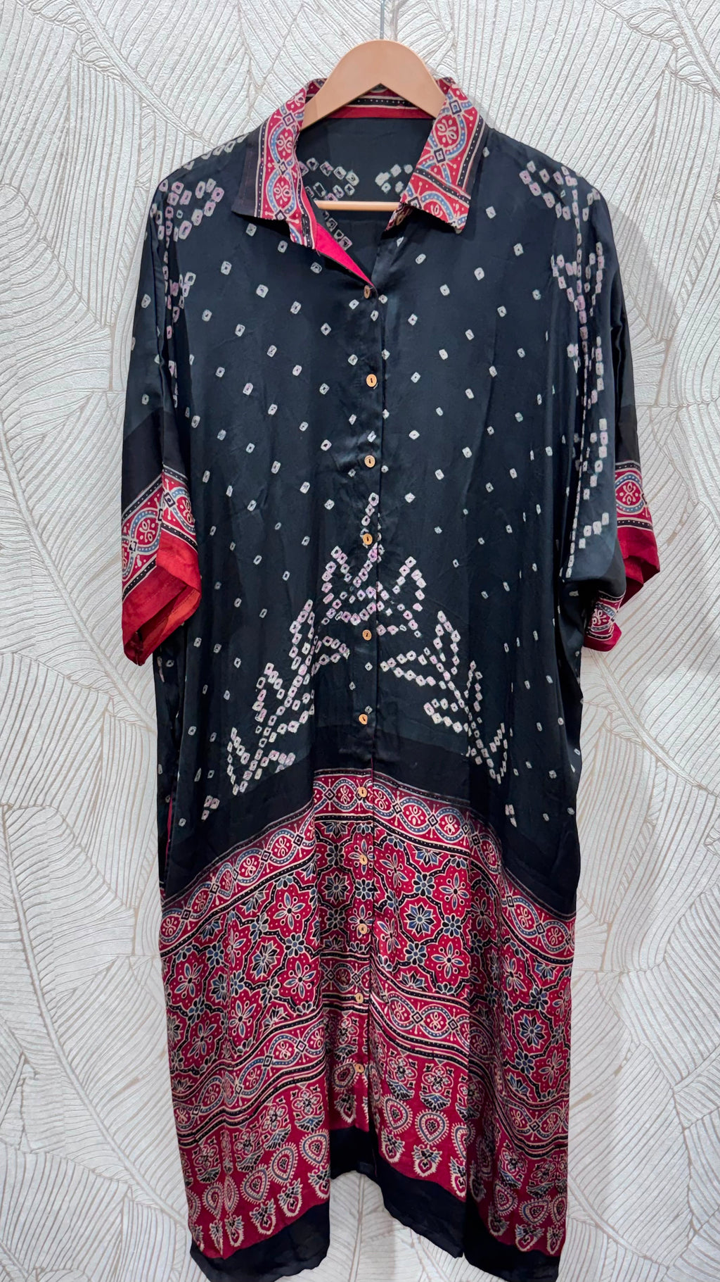 Bandhej×Ajrakh Long Shirt Kaftan